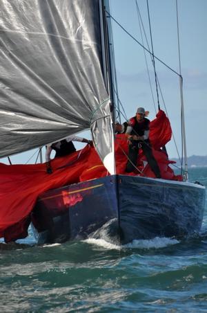 Action aboard Defender – 12 Metre North American Championship photo copyright  SallyAnne Santos taken at  and featuring the  class