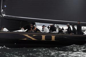 Action aboard Challenge XII at this year’s 12 Metre North American Championship photo copyright  SallyAnne Santos taken at  and featuring the  class