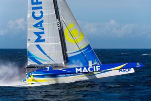 François Gabart aboard the MACIF trimaran photo copyright  Jean-Marie Liot / DPPI / Macif taken at  and featuring the  class