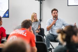 11th Hour Racing President Jeremy Pochman and ocean health campaigner Emily Penn present to the attendees at the Volvo Ocean Race Sustainability Training photo copyright  Jen Edney / Volvo Ocean Race taken at  and featuring the  class