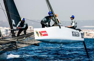 Erik Maris' Zoulou, the local favourite in Calvi – GC32 Racing Tour photo copyright Jesus Renedo / GC32 Racing Tour taken at  and featuring the  class