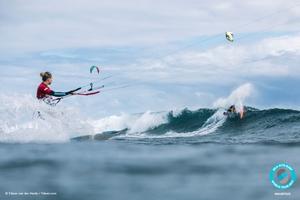 Jalou scopes out Milla's progress during their heat – GKA Kite-Surf World Tour photo copyright  Ydwer van der Heide taken at  and featuring the  class