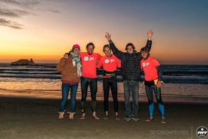Day 2 – Sam Bittner with Matanzas's Wave Classic Pro Men's Finalists (L to R): Felipe Wedeles (4th), Morgan Noireaux (2nd), Benjamin Fabres (1st) and Alex Vargas (3rd) photo copyright  Si Crowther / IWT taken at  and featuring the  class