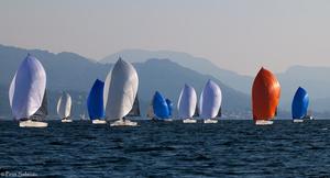 Melges 24 fleet on Lago Maggiore, Luino in October 2016 photo copyright  Piret Salmistu taken at  and featuring the  class