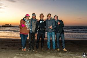 Day 2 – Sam Bittner with Matanzas Wave Classic Masters Finalists (L to R): Nicolas Recordon (4th), Jonathan Pooley (2nd),  Patrick Rousseau (1st) and Marcel Jansen photo copyright  Si Crowther / IWT taken at  and featuring the  class