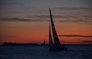 Sunset from on board Lady Mariposa – RORC Cherbourg Race photo copyright  Lady Mariposa Racing taken at  and featuring the  class
