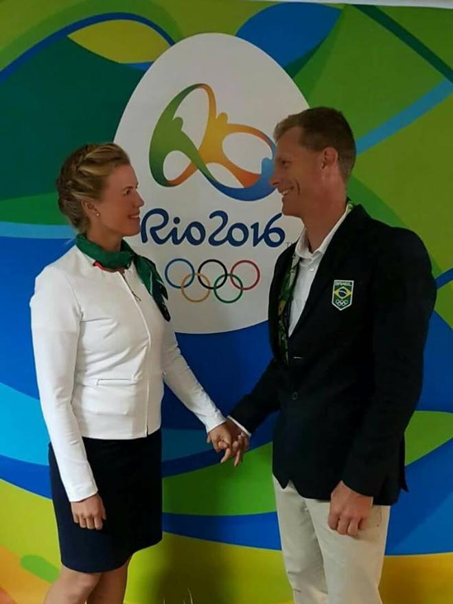 Gintare Scheidt Volungeviciute with Robert Scheidt during the Rio Olympic Games © SW