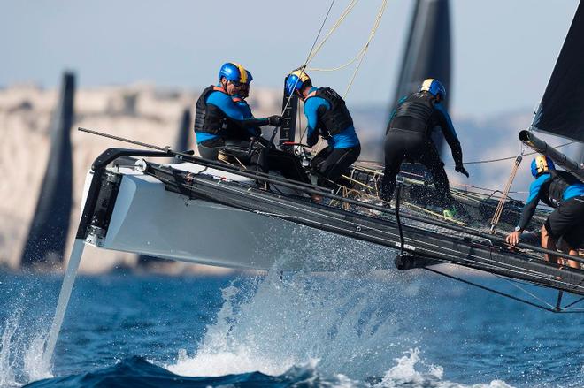 Zoulou has a stand-in helm for Marseille One Design with Arnaud Psarofaghis on loan from Alinghi ©  Gilles Martin-Raget / GC32 Racing Tour