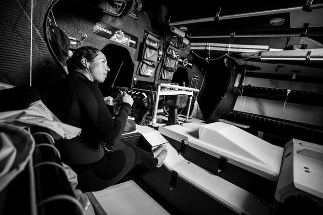 Hannah Diamon (USA)  off watch – Volvo Ocean Race ©  James Blake / Volvo Ocean Race