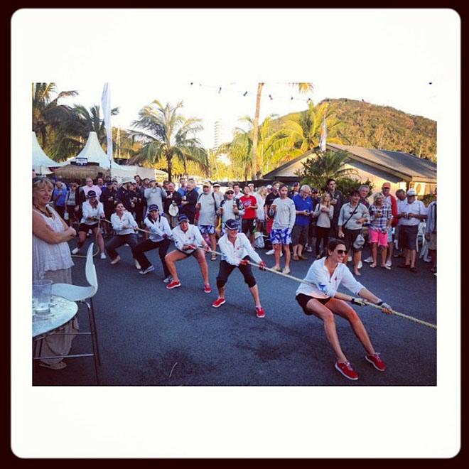 Multi-tasking at Hamilton Island Race Week 2011 © Kristen Anderson