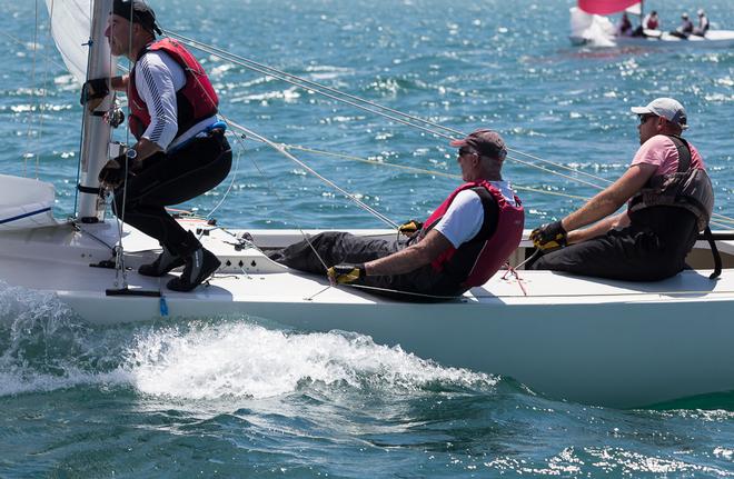 Current Australian Champions, runners up in the 2017 Worlds, Graeme Taylor, Steve Jarvin, and James Mayo on Magpie. - 2017 Etchells Queensland State Championship © Kylie Wilson / positiveimage.com.au