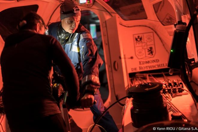 Up close and personal with the Maxi Edmond de Rothschild crew – Transat Jacques Vabre ©  Yann Riou / Gitana SA