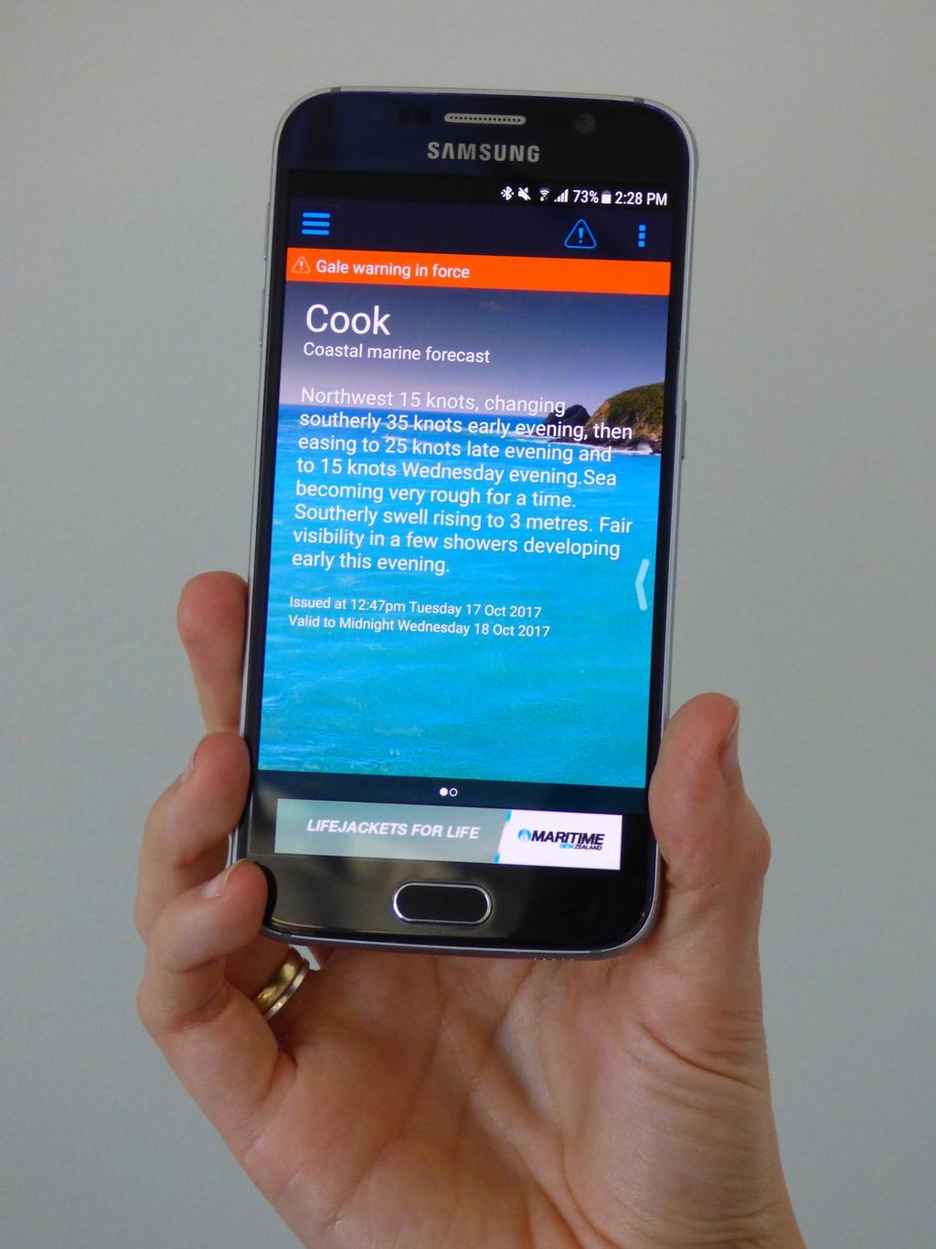MetService App is available for download © Maritime NZ www.maritimenz.govt.nz
