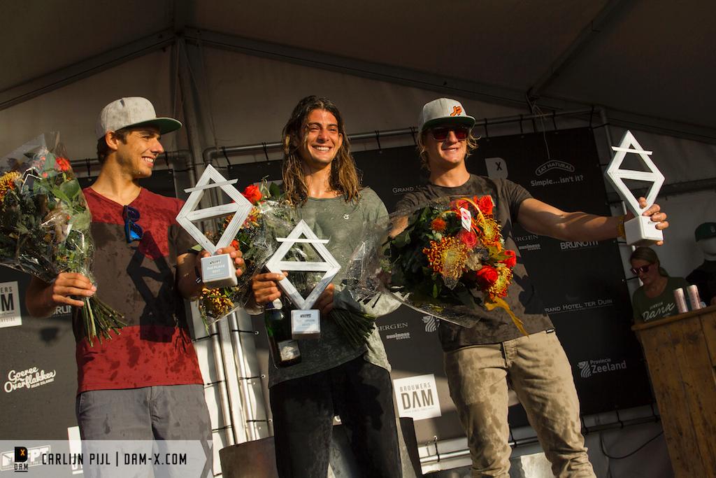 The top three men overall - DAM-X 2017 ©  Carlijn Pijl / dam-x.com