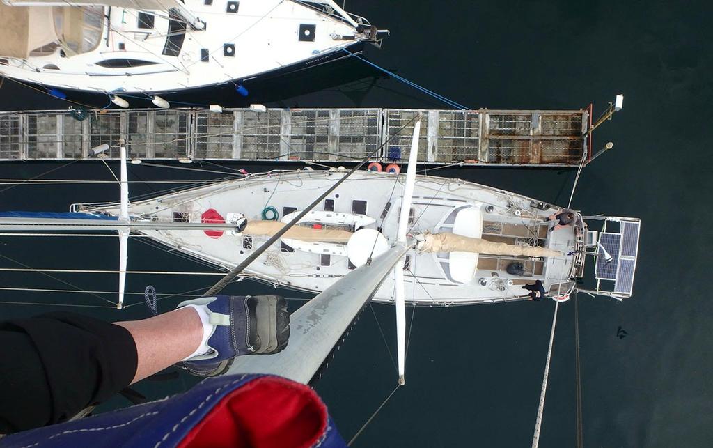 Commitment 2017 - Up the mast in Puerto Montt Chile © Kristen Anderson