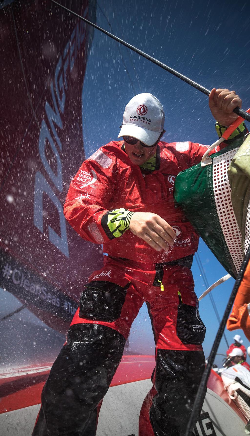 Volvo Ocean Race - Leg Zero, Prologue, Day 03. Passing Gibraltar On-board Dongfeng. Photo by Jeremie Lecaudey. photo copyright Zhik http://www.zhik.com taken at  and featuring the  class