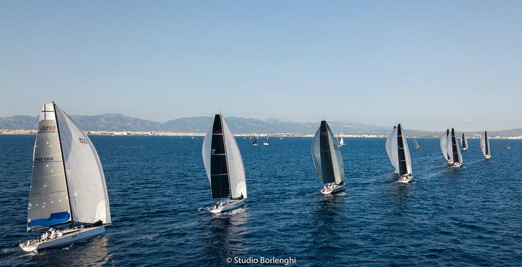 Downwind ride for the 11-strong ClubSwan 50 fleet - The Nations Trophy 2017 © Studio Borlenghi