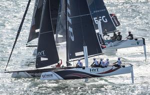 Act 7, San Diego 2017 - day three - Alinghi & Oman Air - 2017 Extreme Sailing Series photo copyright Lloyd Images http://lloydimagesgallery.photoshelter.com/ taken at  and featuring the  class