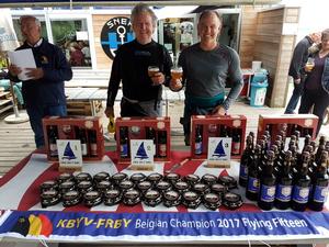 Just for something different John and Bruce enjoying a Chimay beer before presentations – Belgium Nationals photo copyright  John Hassen taken at  and featuring the  class