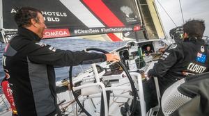 Day 5, Leg 01 – Alicante to Lisbon, sunrise on board Sun Hung Kai/Scallywag – Volvo Ocean Race photo copyright  Jeremie Lecaudey / Volvo Ocean Race taken at  and featuring the  class