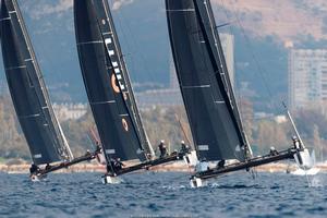 Day 3 – Different crew positioning techniques for light day at Marseille One Design photo copyright  Gilles Martin-Raget / GC32 Racing Tour taken at  and featuring the  class