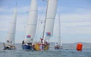 Cape Town race start from Media RIB – Clipper Round the World Yacht Race photo copyright Clipper Ventures taken at  and featuring the  class