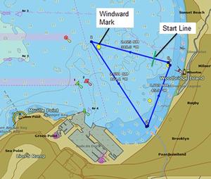 Blue zone marks Race Start zone. Please note that the exact Start Line is subject to change depending on weather conditions. - 2017-18 Clipper Round the World Yacht Race photo copyright Clipper Round The World Yacht Race http://www.clipperroundtheworld.com taken at  and featuring the  class