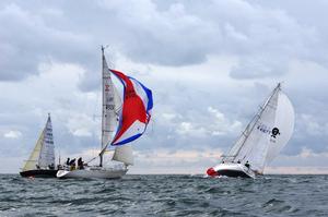 Class two on the windward mark – Jackson Yacht Services Bay Races 2016 photo copyright  Elaine Burgis taken at  and featuring the  class