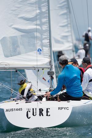 Race Seven and overall winners, The Cure, David Clark, Ray Smith, Alan Smith, Mitchell Luxton. - 2017 Etchells Queensland State Championship photo copyright Kylie Wilson / positiveimage.com.au taken at  and featuring the  class