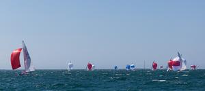 Convincing win with a 42 second lead by The Cure, David Clark, Ray Smith, Alan Smith, Mitchell Luxton, in Race Seven. - 2017 Etchells Queensland State Championship photo copyright Kylie Wilson / positiveimage.com.au taken at  and featuring the  class