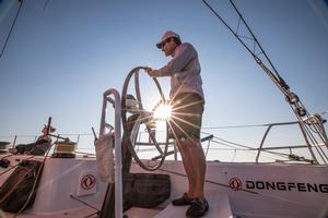 Leg Zero, Prologue start on-board Dongfeng. Dongfeng has a bad start and sails in the back of the fleet.Photo by Jeremie Lecaudey. 08 October, 2017 photo copyright  Jeremie Lecaudey / Volvo Ocean Race taken at  and featuring the  class