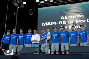 Team on the Podium – Volvo Ocean Race photo copyright  Marian Piñan / Alicante Puerto de taken at  and featuring the  class