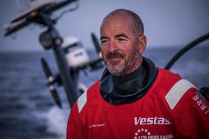 Damian Foxhall (IRL) smiling on approach to Lisbon – Volvo Ocean Race photo copyright  James Blake / Volvo Ocean Race taken at  and featuring the  class