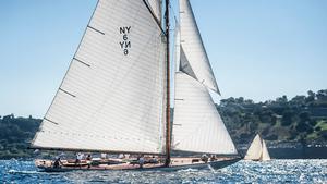 David against Goliat, Spartan to leward of Tilly XV apraoching the finishing line photo copyright Jürg Kaufmann taken at  and featuring the  class