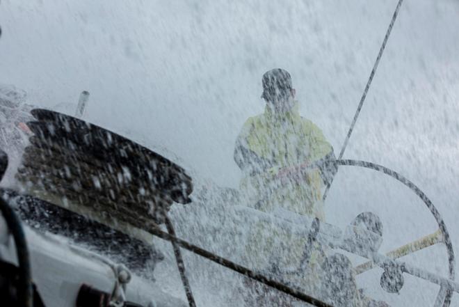 Leg 2, Peter Burling gets lost in the spray – Volvo Ocean Race ©  Rich Edwards / Volvo Ocean Race