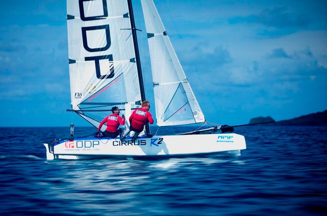 Prix Marché U – ODP 1 – Franck Cammas and Matthieu Vandame – St. Barth Cata-Cup ©  Easy Ride