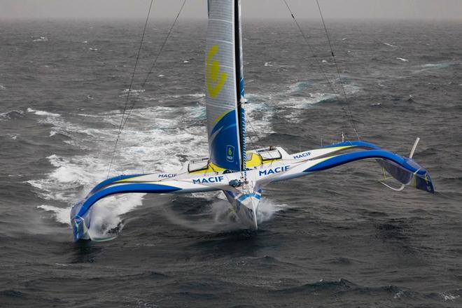 François Gabart sets the outright Ouessant - Cape Agulhas reference time on board the MACIF trimaran ©  Jean-Marie Liot / DPPI / Macif