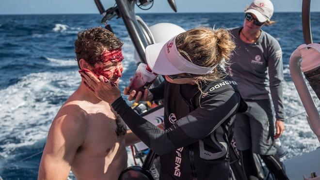 Day 9, Leg 2, Lisbon to Cape Town, sunrise on board Dongfeng – Volvo Ocean Race ©  Jeremie Lecaudey / Volvo Ocean Race