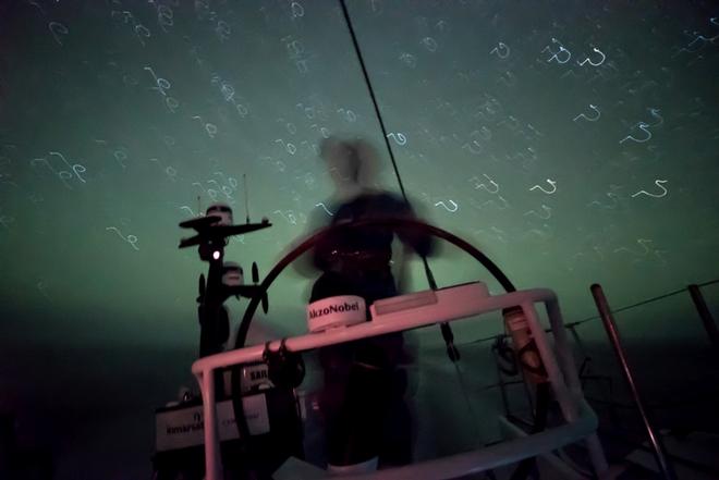 Day 14, Leg 2, Lisbon to Cape Town, on board AkzoNobel. Chris Nicolson movements over 30secs on the helm – Volvo Ocean Race ©  James Blake / Volvo Ocean Race