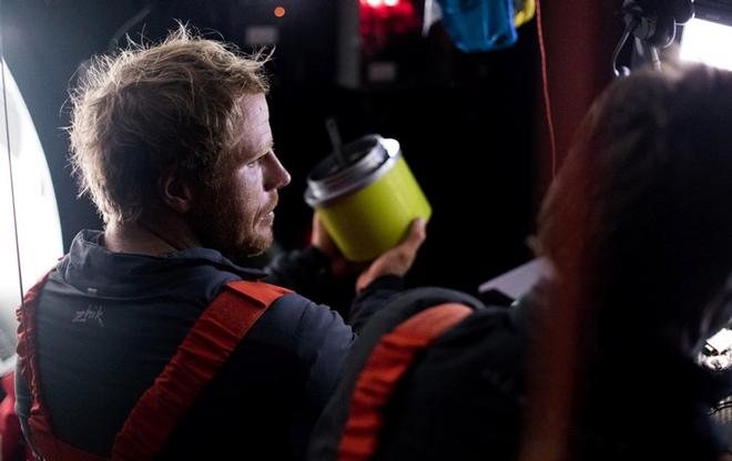 Day 19, Leg 2, Lisbon to Cape Town, Luke Parkinson in the nav station on board Sun Hung Kai/Scallywag. 23 November, 2017 – Volvo Ocean Race ©  Konrad Frost / Volvo Ocean Race