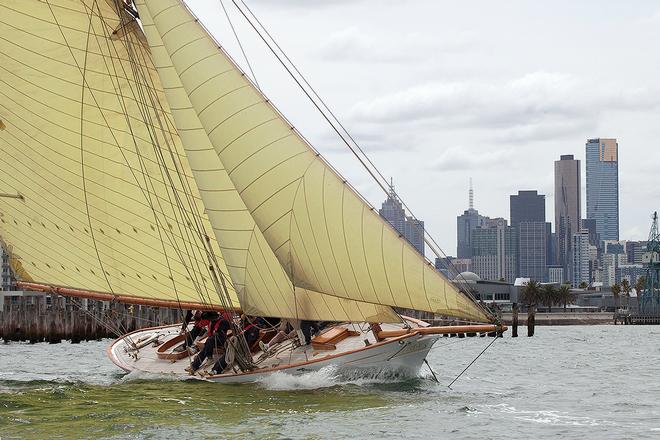 Sayonara enjoying the breeze as she makes her way to RMYS C Mark. - Classic Yacht Association of Australia Cup Regatta © Alex McKinnon