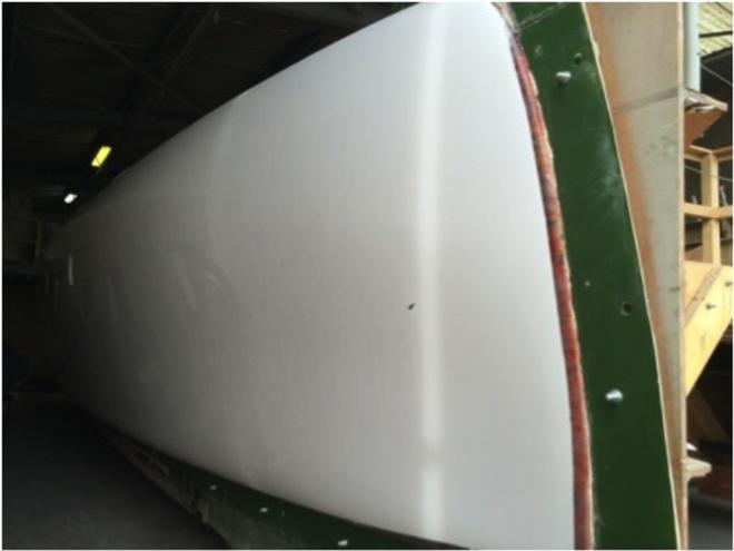 Outremer 51 with the outer mould released © Multihull Central