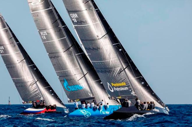 The RC44 fleet had two days of good racing before the wind disappeared – RC44 Calero Marinas Cup ©  Martinez Studio / RC44 Class