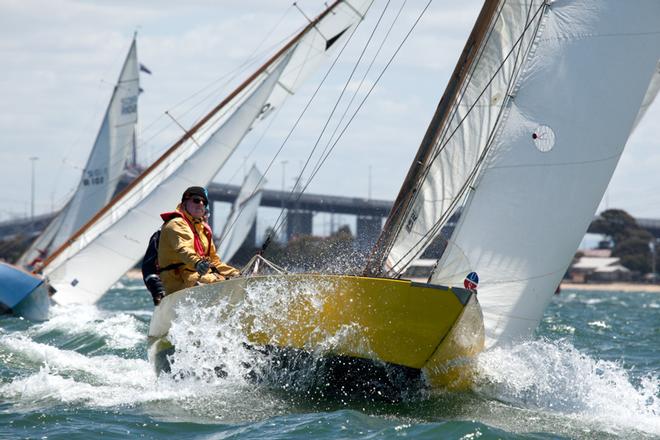 Dingo, skippered by Jim Hutchinson, having fun with the stronger winds. - Classic Yacht Association Cup Regatta ©  Alex McKinnon Photography http://www.alexmckinnonphotography.com