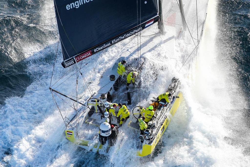 Team Brunel - Start of Leg 2. Day 1 from Lisbon to Cape Town.  05 November, 2017. photo copyright  Ainhoa Sanchez/Volvo Ocean Race taken at  and featuring the  class