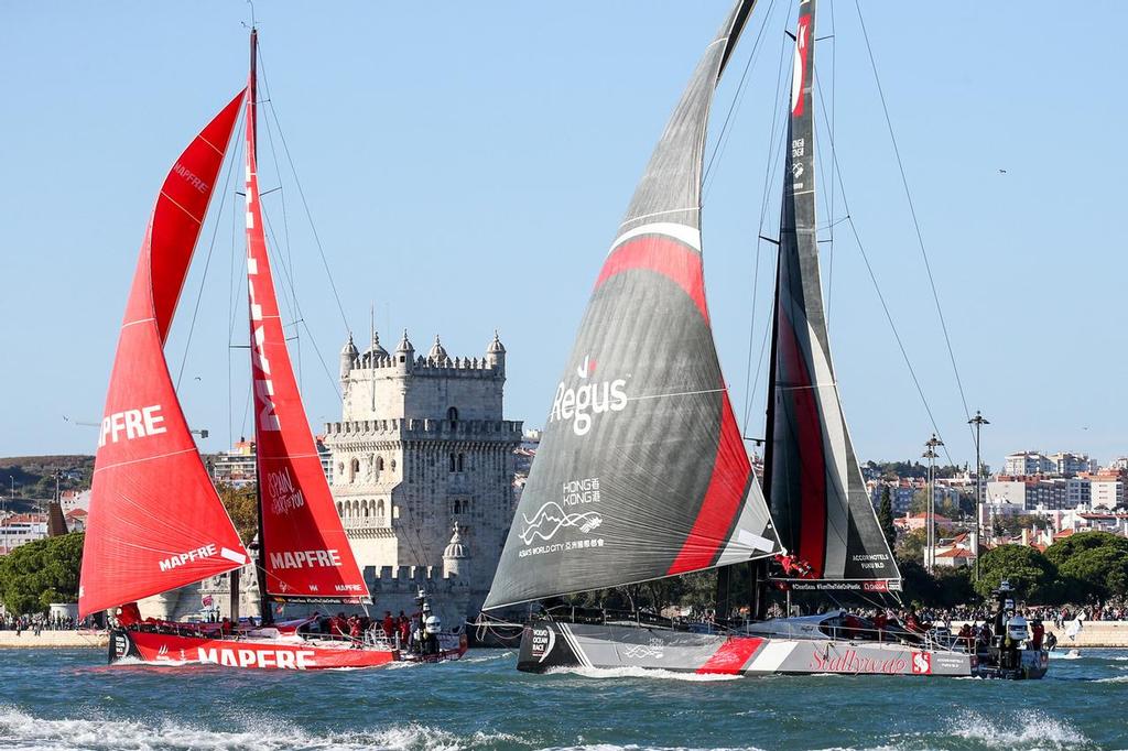 Start of Leg 2. Day 1 from Lisbon to Cape Town. . 05 November, 2017. ©  Jesus Renedo / Volvo Ocean Race