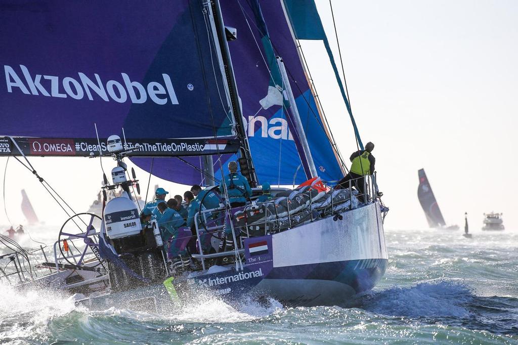 Start of Leg 2. Day 1 from Lisbon to Cape Town. Photo by Jesus Renedo/Volvo Ocean Race. 05 November, 2017. ©  Jesus Renedo / Volvo Ocean Race