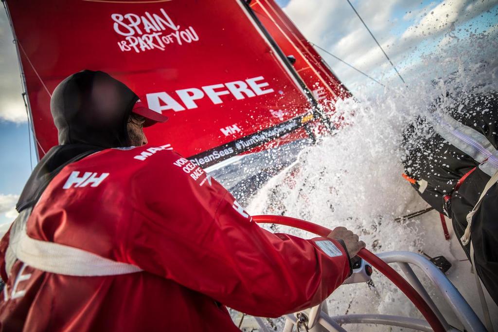 Leg 02, Lisbon to Cape Town, day 01, start on board MAPFRE. Volvo Ocean Race. 06 November, 2017 ©  Ugo Fonolla / Volvo Ocean Race