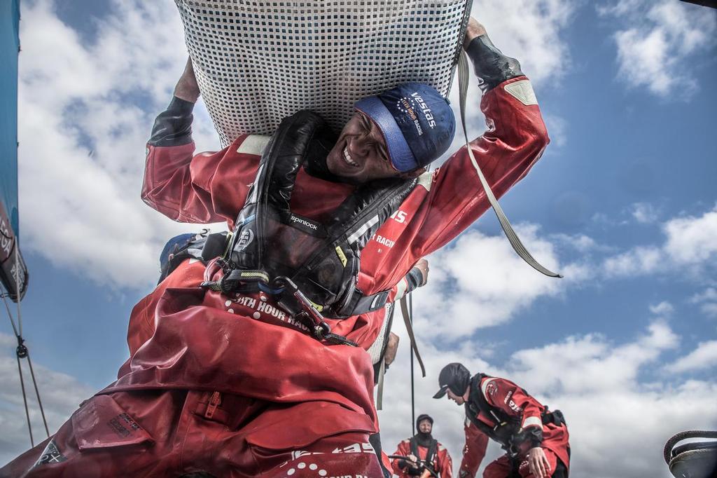 Leg 02, Lisbon to Cape Town, day 01, on board Vestas 11th Hour. Volvo Ocean Race. 06 November, 2017. photo copyright  Martin Keruzore / Volvo Ocean Race taken at  and featuring the  class