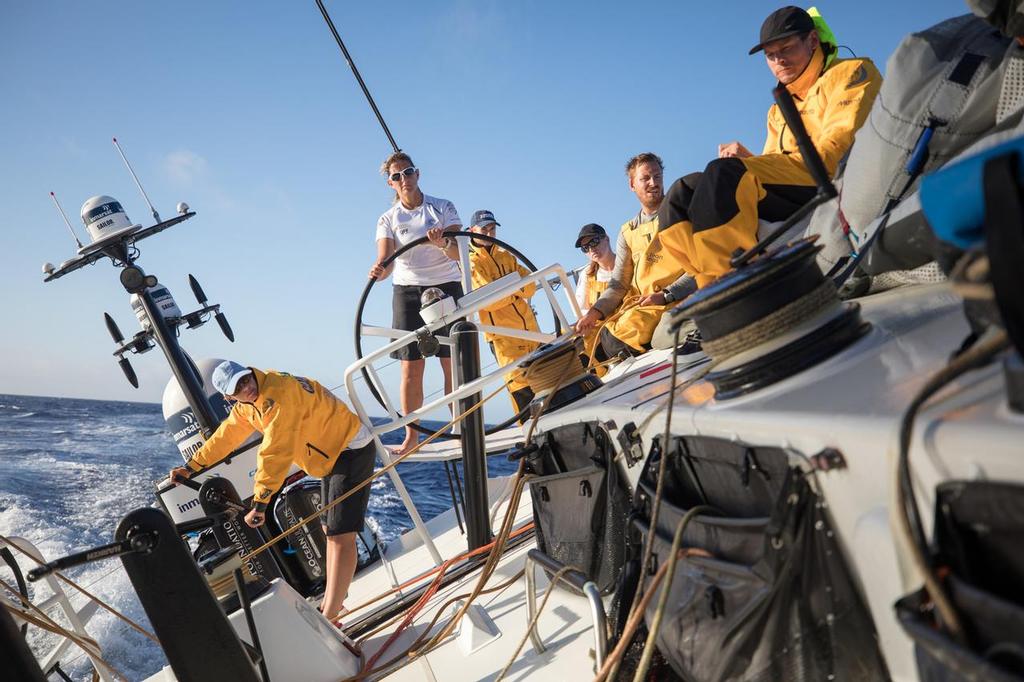 Leg 02, Lisbon to Cape Town, day 12,  A dissaointed crew after bbeing rolled by Scallywag. Neck and neck sailing with Scallywag as the fleet curves away from Brazil on board Turn the Tide on Plastic. Photo by Sam Greenfield/Volvo Ocean Race. 17 November, 2017 photo copyright  Sam Greenfield / Volvo Ocean Race taken at  and featuring the  class